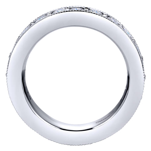 14K White Gold Channel Prong Set Diamond Eternity Band