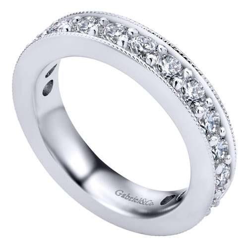 14K White Gold Channel Prong Set Diamond Eternity Band