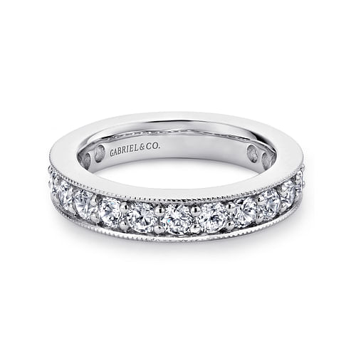 14K White Gold Channel Prong Set Diamond Eternity Band