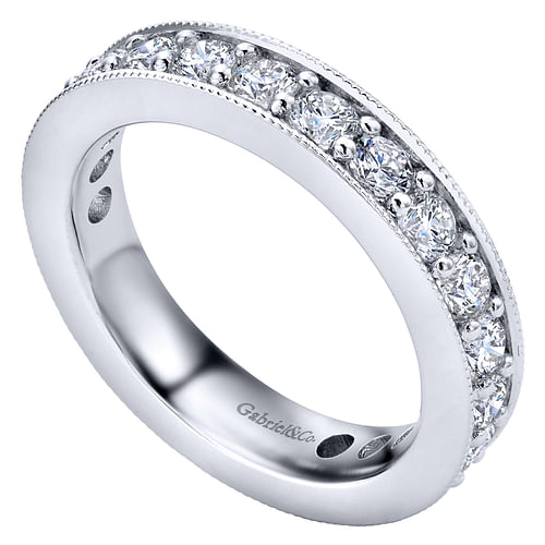 14K White Gold Channel Prong Set Diamond Eternity Band