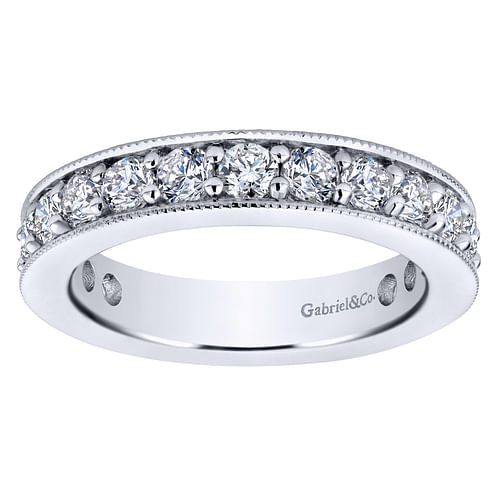 14K White Gold Channel Prong Set Diamond Eternity Band