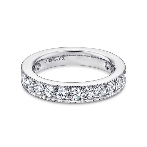 14K White Gold Channel Prong Set Diamond Eternity Band