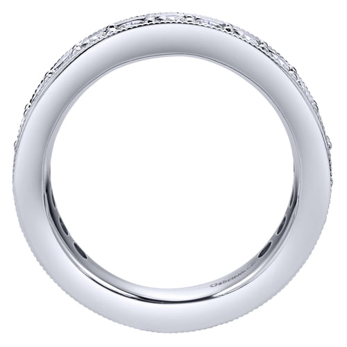 14K White Gold Channel Prong Set Diamond Eternity Band