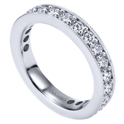 14K White Gold Channel Prong Set Diamond Eternity Band