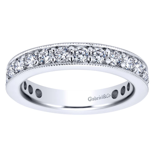 14K White Gold Channel Prong Set Diamond Eternity Band
