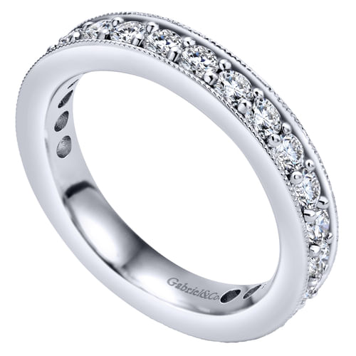 14K White Gold Channel Prong Set Diamond Eternity Band