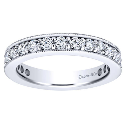14K White Gold Channel Prong Set Diamond Eternity Band