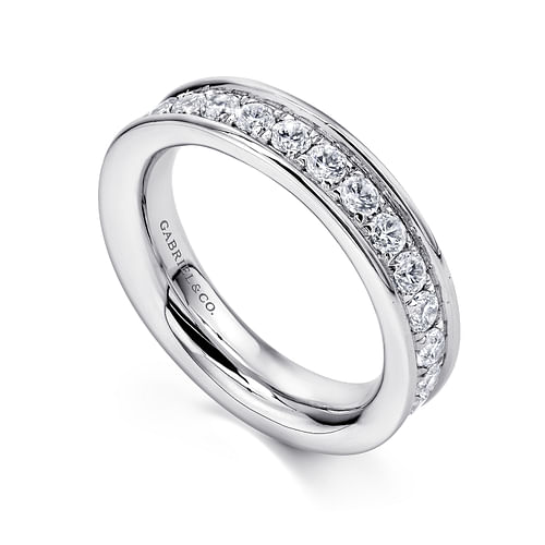 14K White Gold Channel Prong Set Diamond Eternity Band