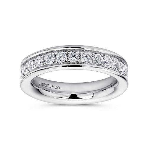 14K White Gold Channel Prong Set Diamond Eternity Band