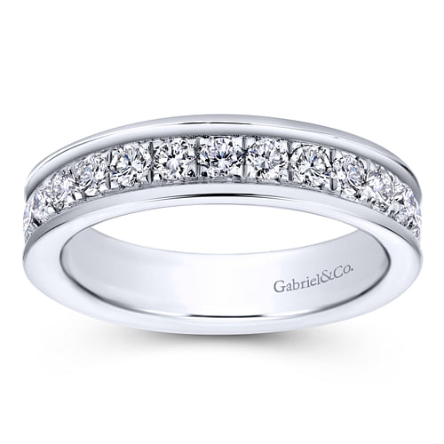 14K White Gold Channel Prong Set Diamond Eternity Band