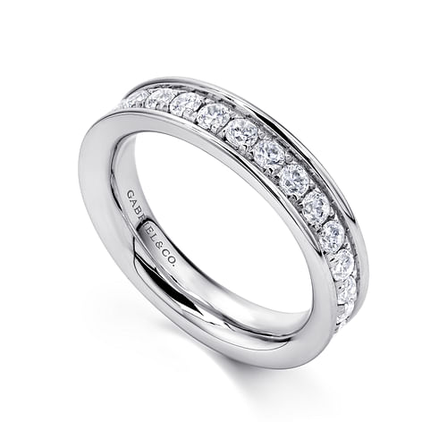 14K White Gold Channel Prong Set Diamond Eternity Band