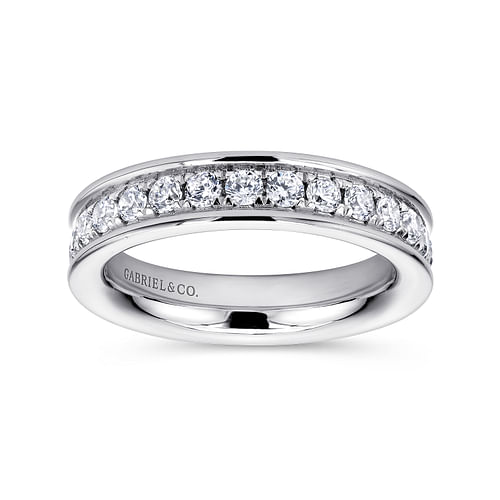 14K White Gold Channel Prong Set Diamond Eternity Band