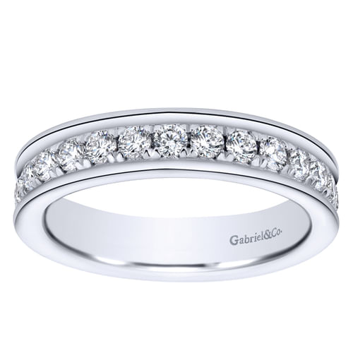14K White Gold Channel Prong Set Diamond Eternity Band