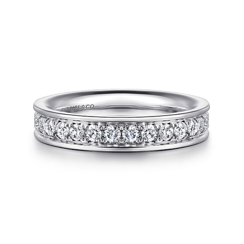 14K White Gold Channel Prong Set Diamond Eternity Band