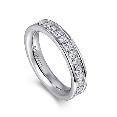 14K White Gold Channel Prong Set Diamond Eternity Band