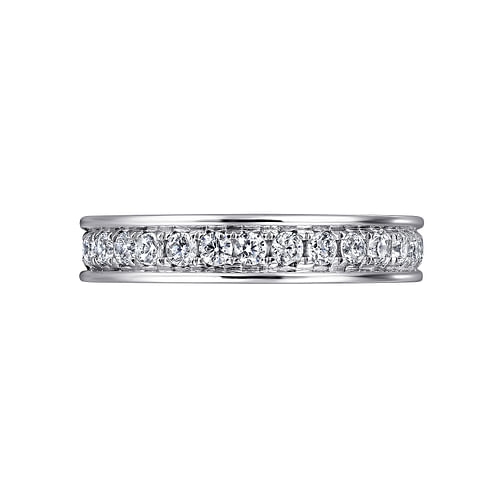 14K White Gold Channel Prong Set Diamond Eternity Band