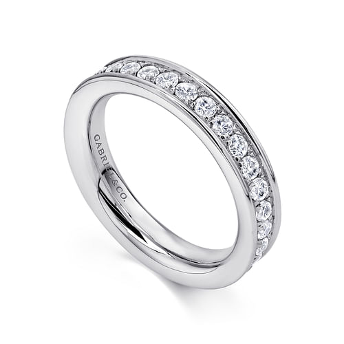 14K White Gold Channel Prong Set Diamond Eternity Band