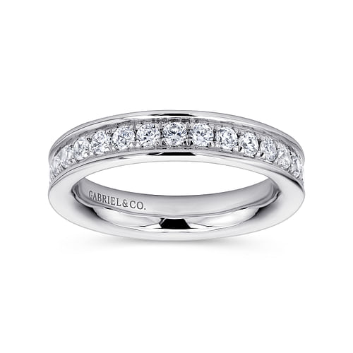 14K White Gold Channel Prong Set Diamond Eternity Band