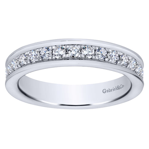 14K White Gold Channel Prong Set Diamond Eternity Band