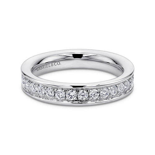 14K White Gold Channel Prong Set Diamond Eternity Band