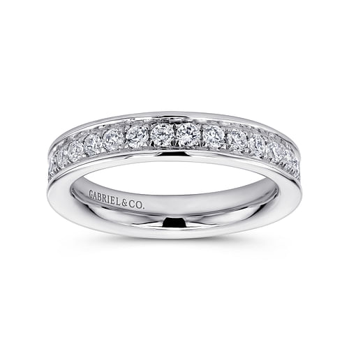 14K White Gold Channel Prong Set Diamond Eternity Band