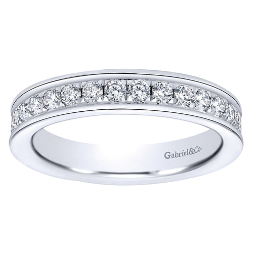 14K White Gold Channel Prong Set Diamond Eternity Band