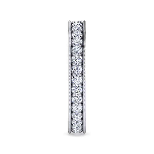 14K White Gold Channel Prong Set Diamond Eternity Band