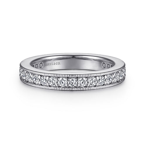 14K White Gold Channel Prong Set Diamond Eternity Band