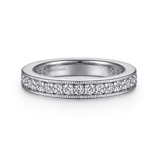 14K White Gold Channel Prong Set Diamond Eternity Band