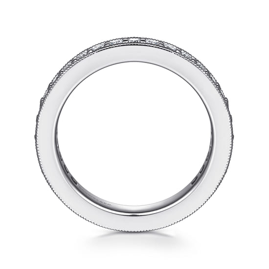 14K White Gold Channel Prong Set Diamond Eternity Band angle 2