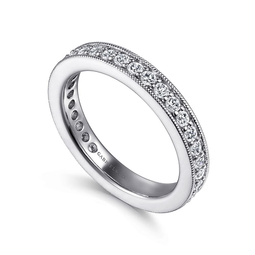 14K White Gold Channel Prong Set Diamond Eternity Band