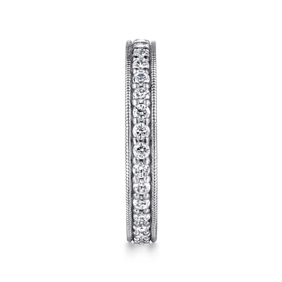 14K White Gold Channel Prong Set Diamond Eternity Band angle 4