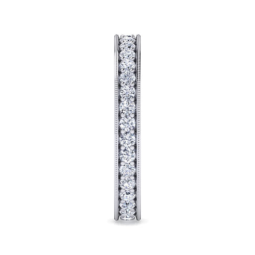 14K White Gold Channel Prong Set Diamond Eternity Band