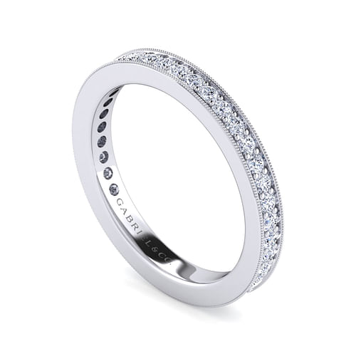 14K White Gold Channel Prong Set Diamond Eternity Band