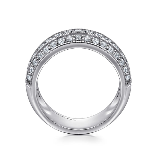 14K White Gold Channel Set Diamond Anniversary Band with Round and Princess Cut Diamonds angle 2