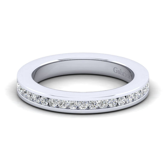 Gabriel - 14K White Gold Channel Set Diamond Anniversary Band