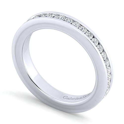 14K White Gold Channel Set Diamond Anniversary Band