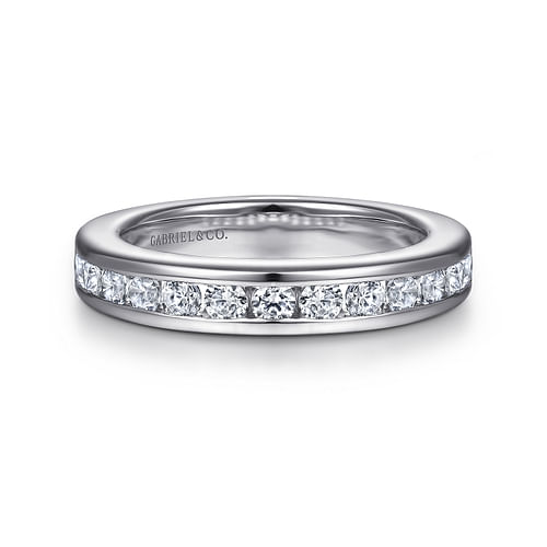 14K White Gold Channel Set Diamond Anniversary Band