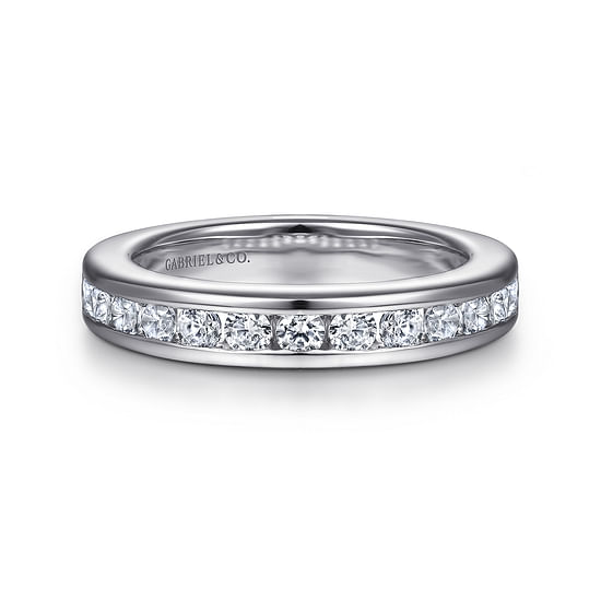 Gabriel - 14K White Gold Channel Set Diamond Anniversary Band