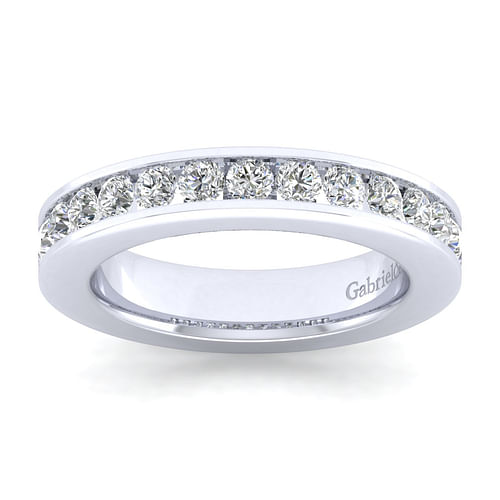 14K White Gold Channel Set Diamond Anniversary Band