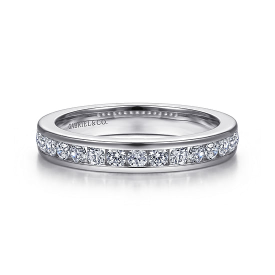 Gabriel - 14K White Gold Channel Set Diamond Anniversary Band