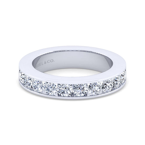 14K White Gold Channel Set Diamond Anniversary Band