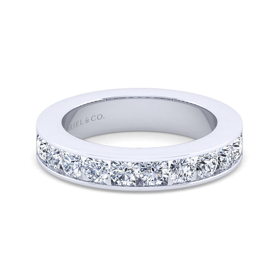 Gabriel - 14K White Gold Channel Set Diamond Anniversary Band