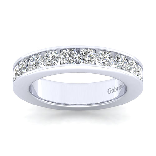 14K White Gold Channel Set Diamond Anniversary Band