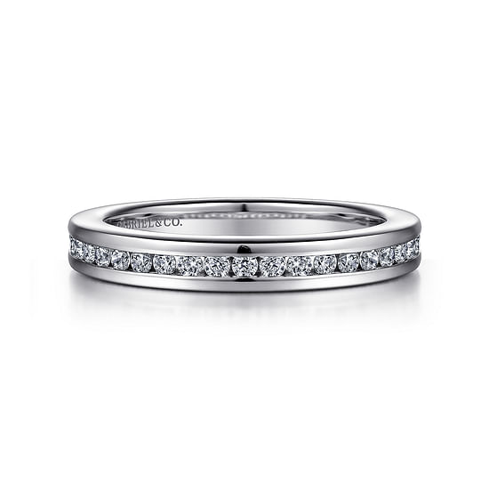 Gabriel - 14K White Gold Channel Set Diamond Anniversary Band