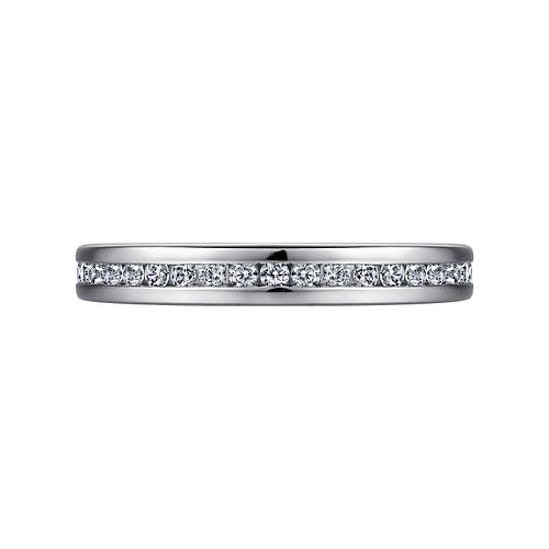 14K White Gold Channel Set Diamond Anniversary Band