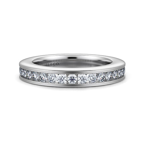 14K White Gold Channel Set Diamond Anniversary Band