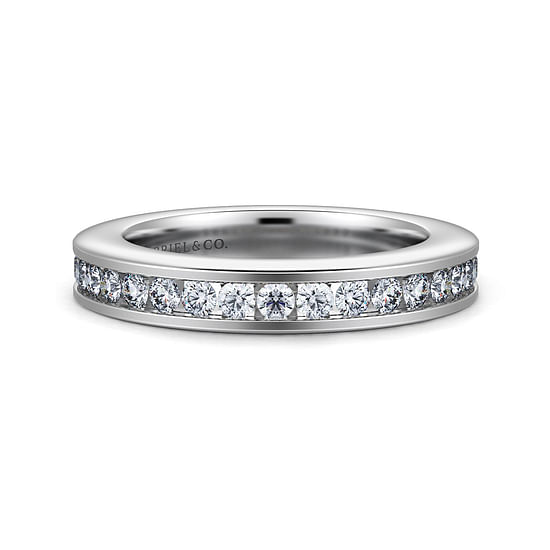 Gabriel - 14K White Gold Channel Set Diamond Anniversary Band