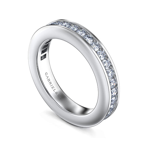 14K White Gold Channel Set Diamond Anniversary Band