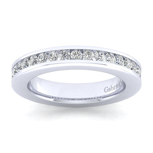 14K White Gold Channel Set Diamond Anniversary Band